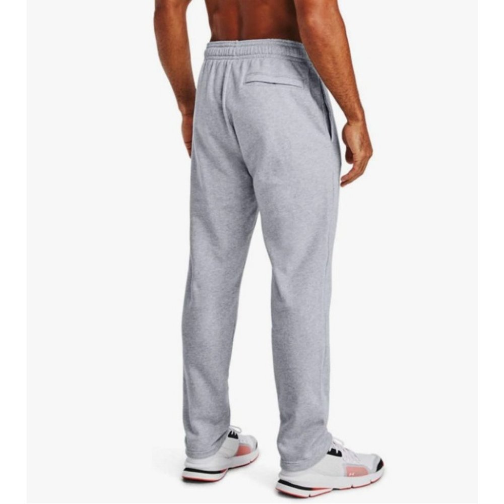 Under Armour Men's Rival Fleece Pants 4XLT Tall Gray Pants Black Logo